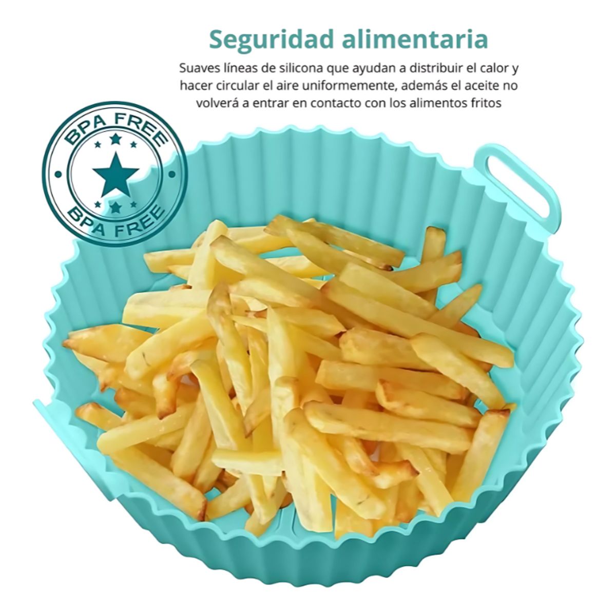 BELIDASHOP - X2 Moldes Air Fryer Bandeja Silicona Antiadherente Reutiliza