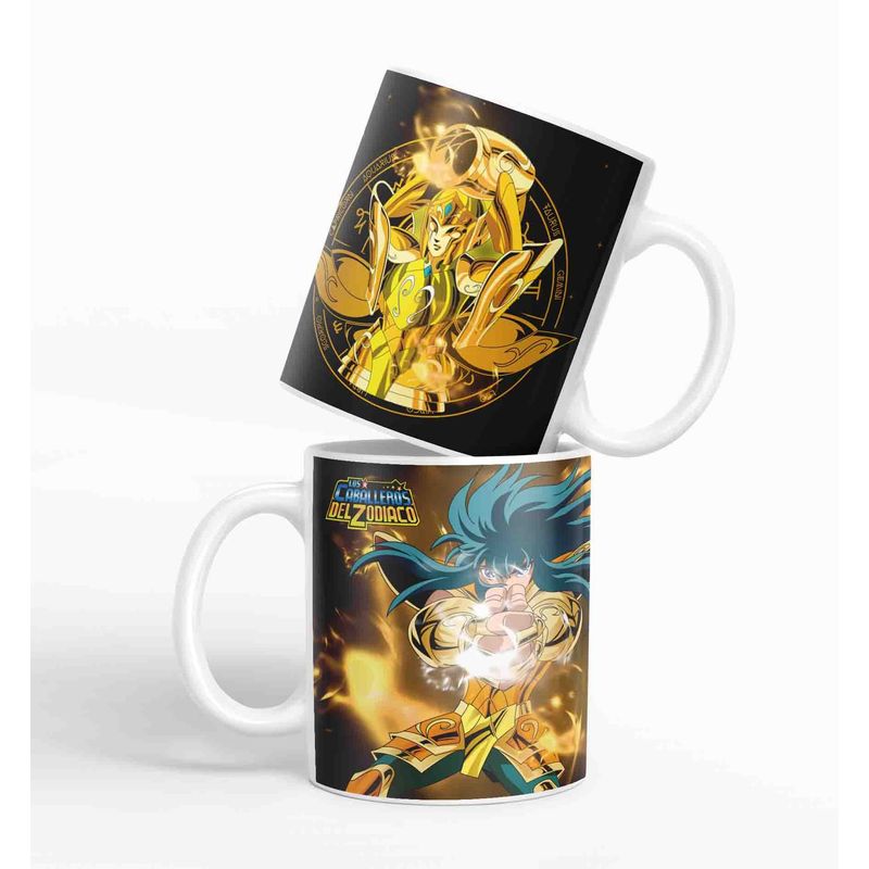 ESTAMPA MANIA - Taza Caballero Del Zodiaco - Acuario Negro D2 320ml
