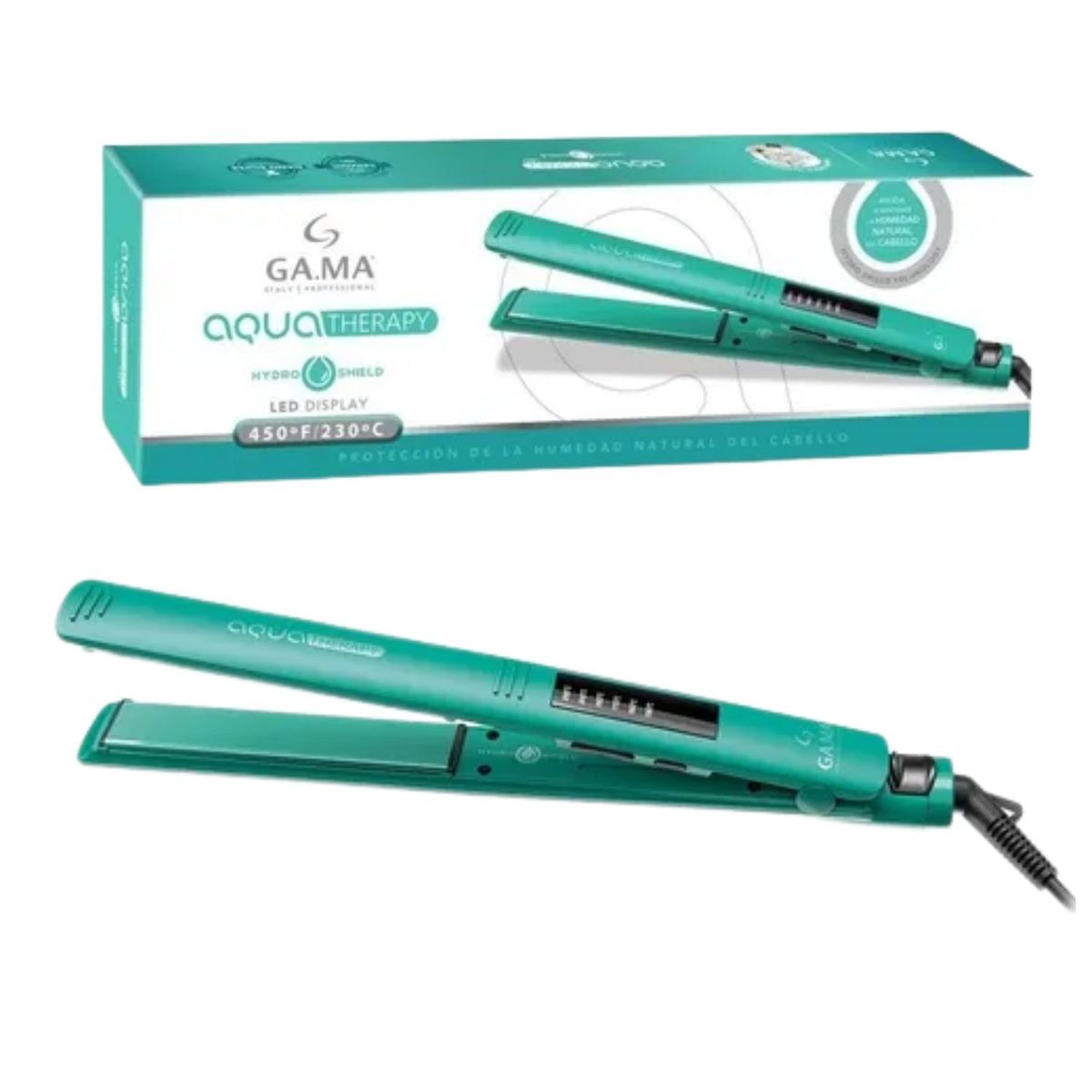 GAMA - Plancha Gama Aqua Therapy Led Hidrata Protege y AntiFrizz