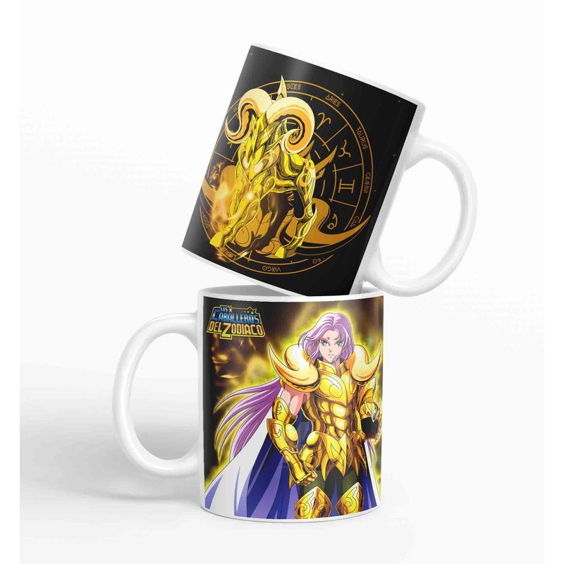GENERICO - Taza Caballero Del Zodiaco - Aries Negro D5 320ml