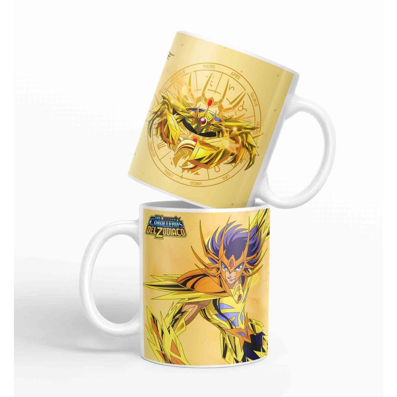 ESTAMPA MANIA - Taza Caballero Del Zodiaco - Cancer Dorado D6 320ml