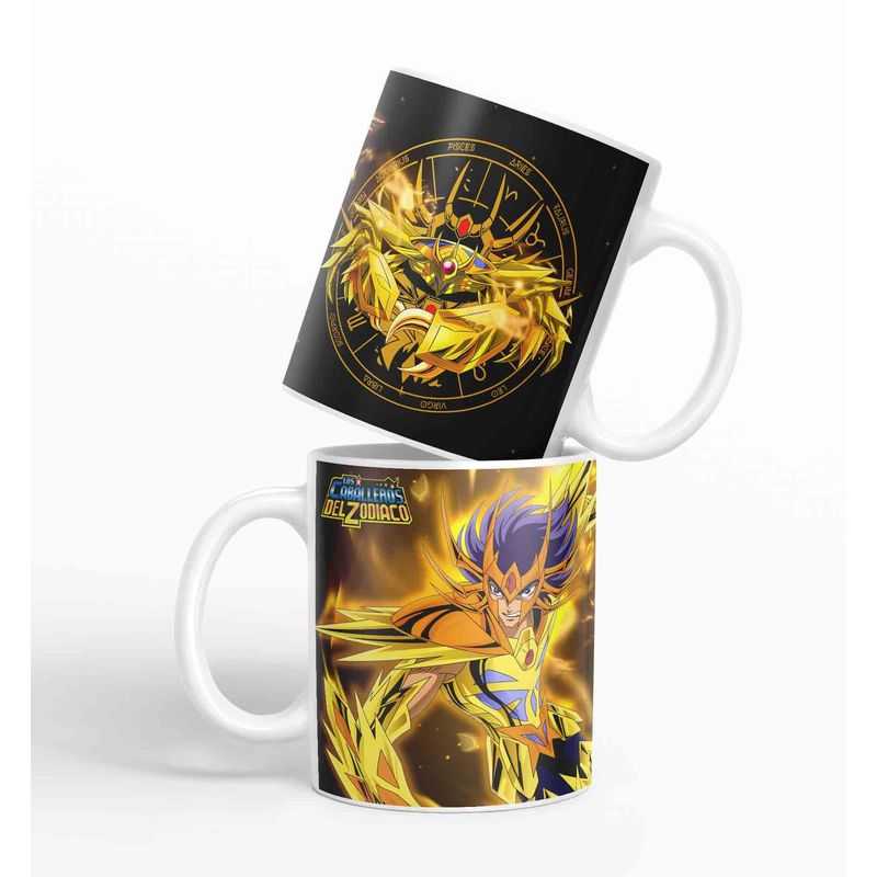 ESTAMPA MANIA - Taza Caballero Del Zodiaco - Cancer Negro D7 320ml