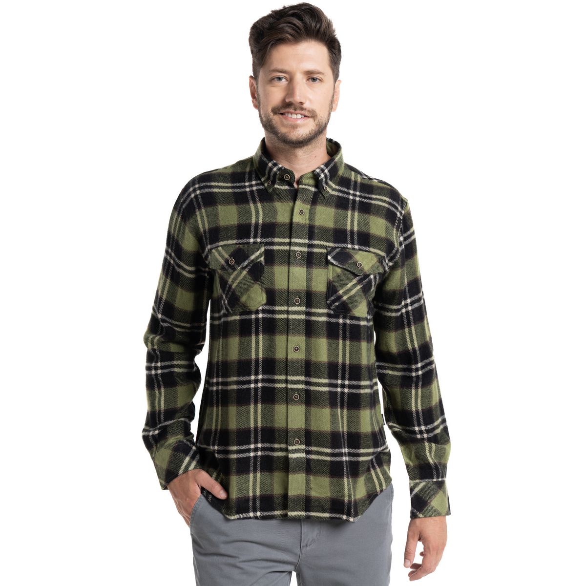 POTROS - Camisa Leñadora Asturias Hombre Manga Larga POTROS