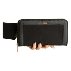 LORENZO DI PONTTI - Billetera Contraste Animal Print Negro