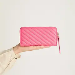 CURVI - Billetera De Pu Color Fucsia