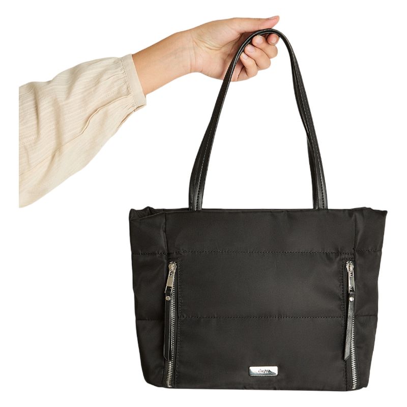 CURVI - Cartera Shop Bag De Tela Con Cierres