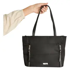 CURVI - Cartera Shop Bag De Tela Con Cierres