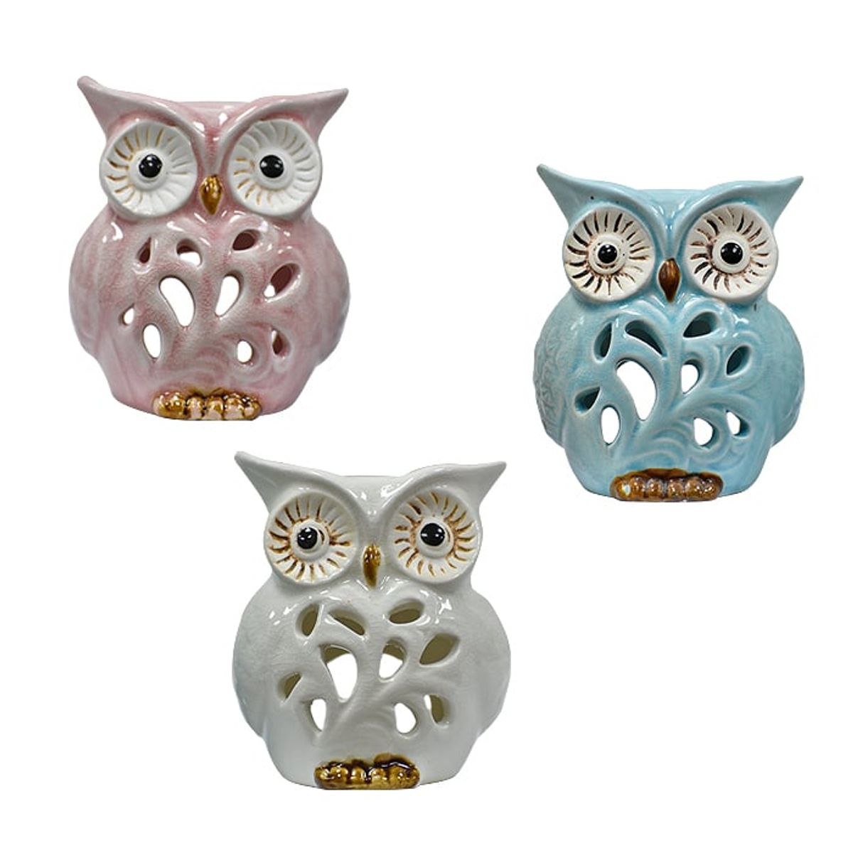 MSA MUEBLES SANTA ANA - Búho Candelabro Pequeño Unidad ( 3 Colores)