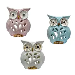 MSA MUEBLES SANTA ANA - Búho Candelabro Pequeño Unidad ( 3 Colores)