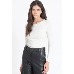 LIOLA - Polera Basica Mix Folia, Beige