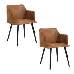 JAVIMATE - Pack 2 Sitiales De Comedor Vintage Café