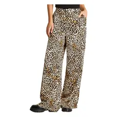 ACUARELA - Pantalón Palazzo Con Pretina Café