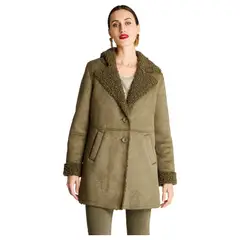 CURVI - Abrigo Suede Bonded Verde Militar