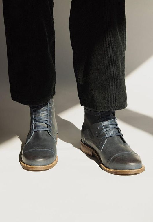 Botin Hombre De Cuero Elias Azul C2