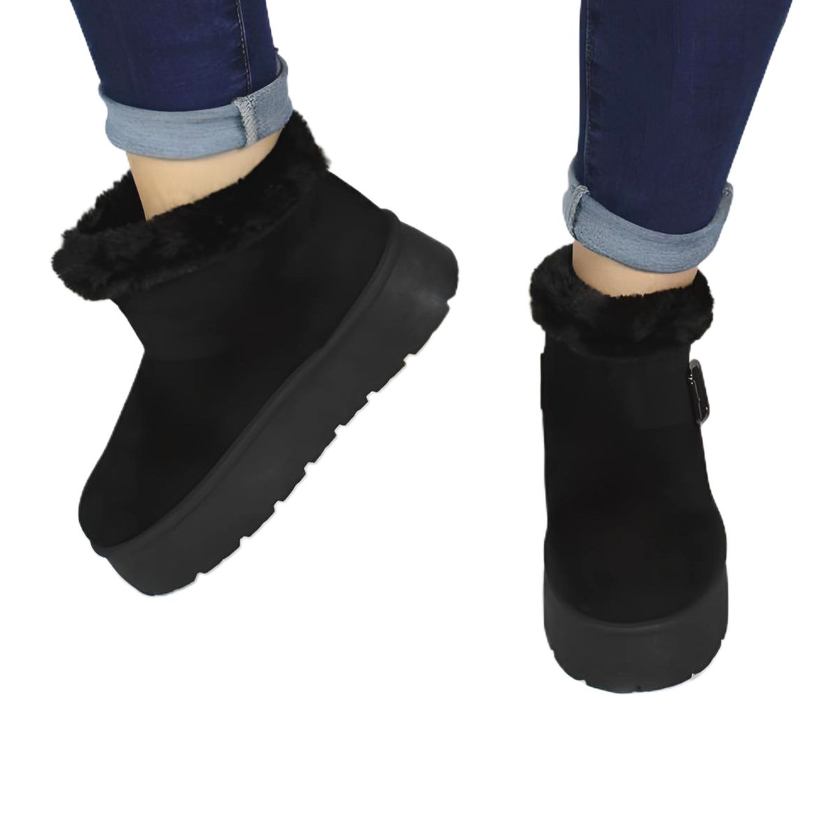 THUNDER BLUE - Bota de Mujer Invierno 14 Yassne Negro.