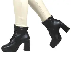 THUNDER BLUE - Botin de Mujer Taco Alto 61 Yassne Negro