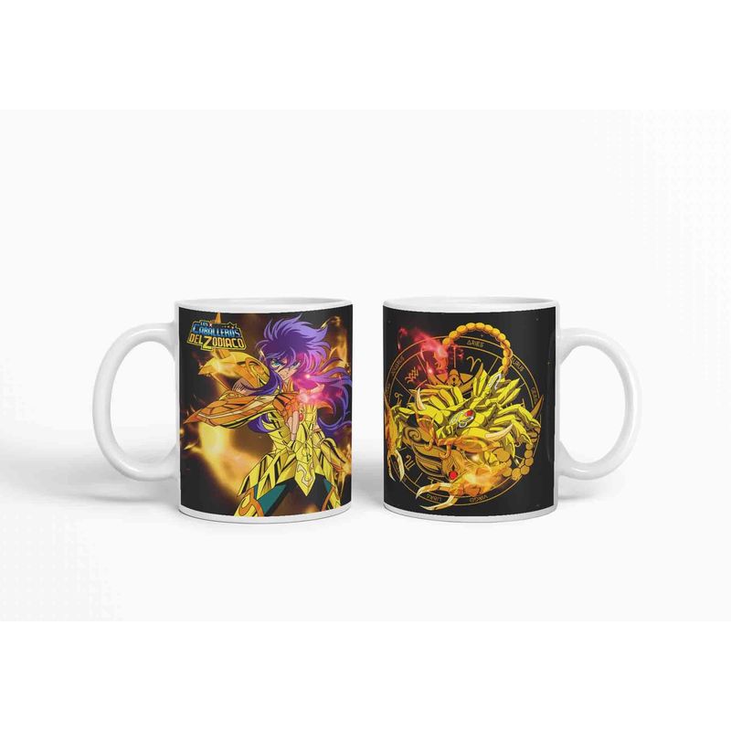 ESTAMPA MANIA - Taza Caballero Del Zodiaco - Escorpio Negro D13 320ml
