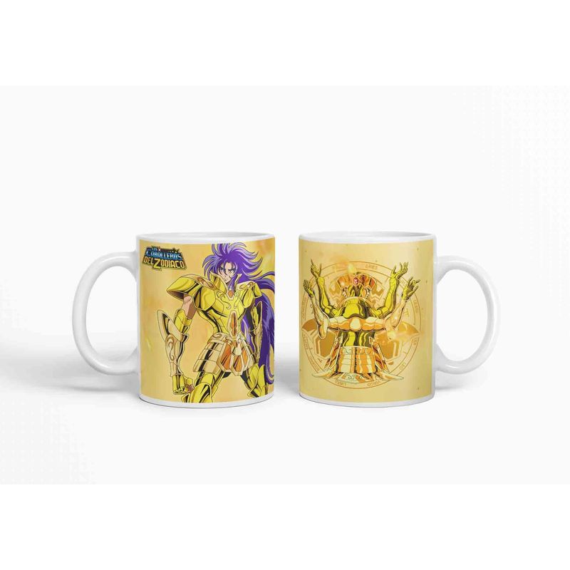 ESTAMPA MANIA - Taza Caballero Del Zodiaco - Géminis Dorado D15 320ml