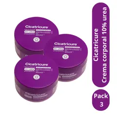 CICATRICURE - Pack 3 Crema Corporal 10% UREA Hipoalergénica 150g c/u