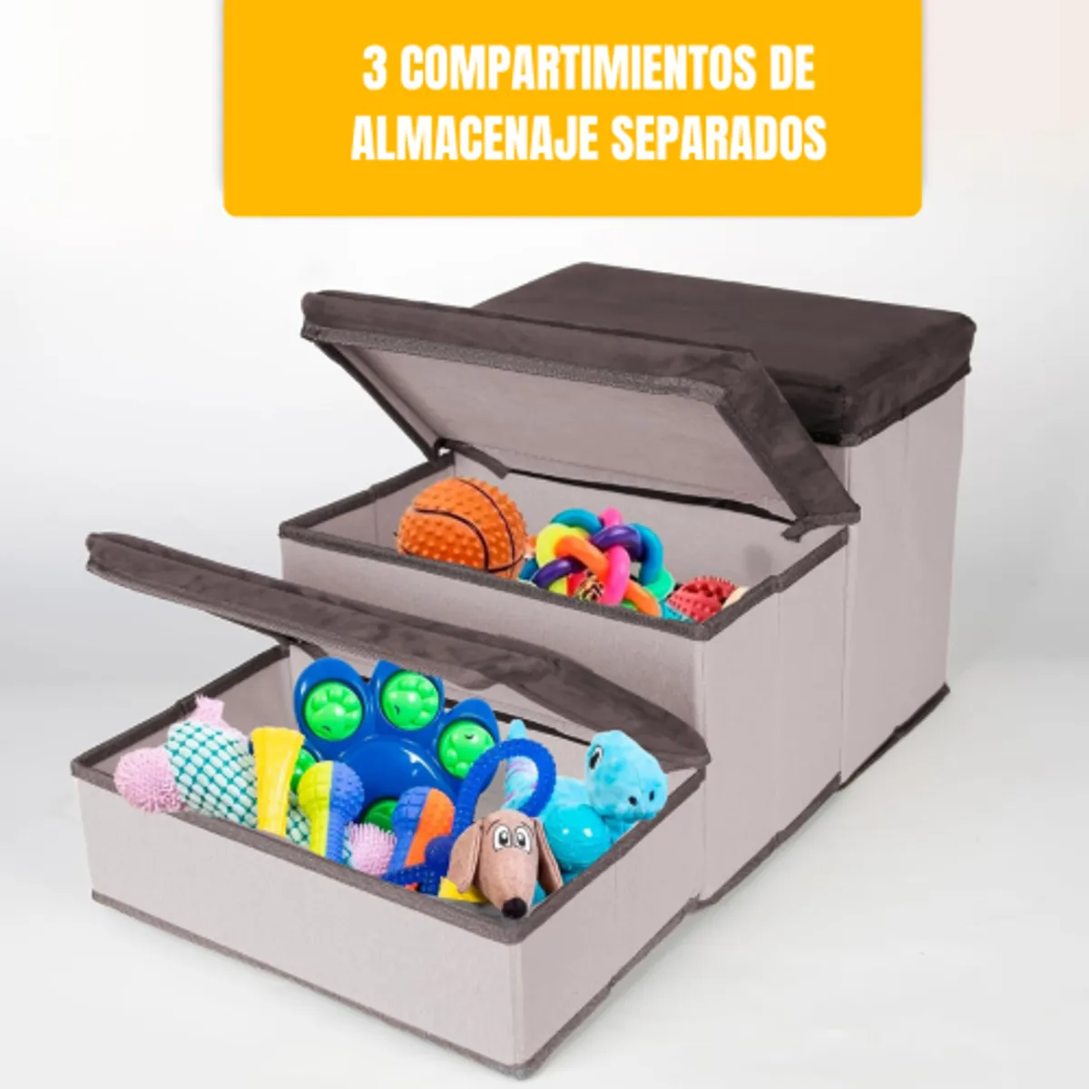 KERU - Escalera Para Perros Y Gatos Con Estantes Guardadores