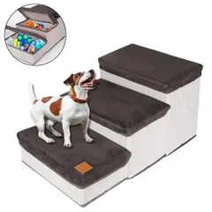 LERNEN - Escalera Para Perros Y Gatos Con Estantes Guardadores