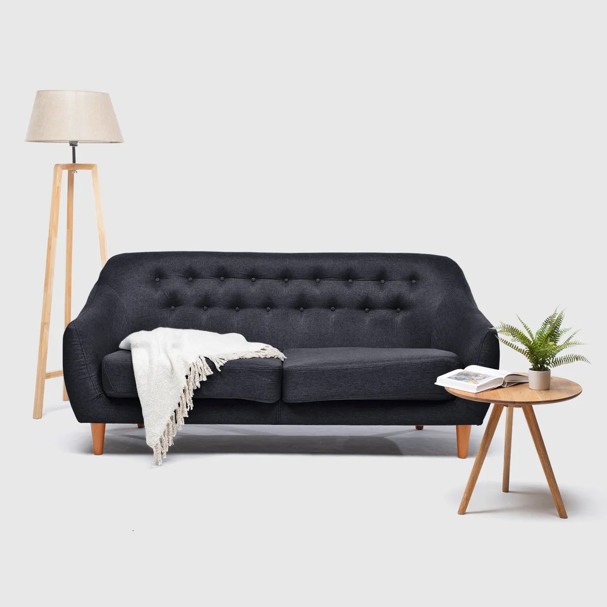 ALMORE - SOFA NORWEIS 2 CPS TELA NEGRO ALMORE