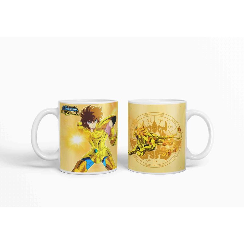 ESTAMPA MANIA - Taza Caballero Del Zodiaco - Leo Dorado D17 320ml