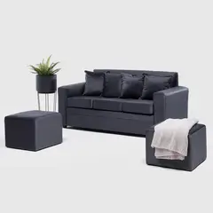 ALMORE - SOFA PARIS 2 POUF FELPA GRIS