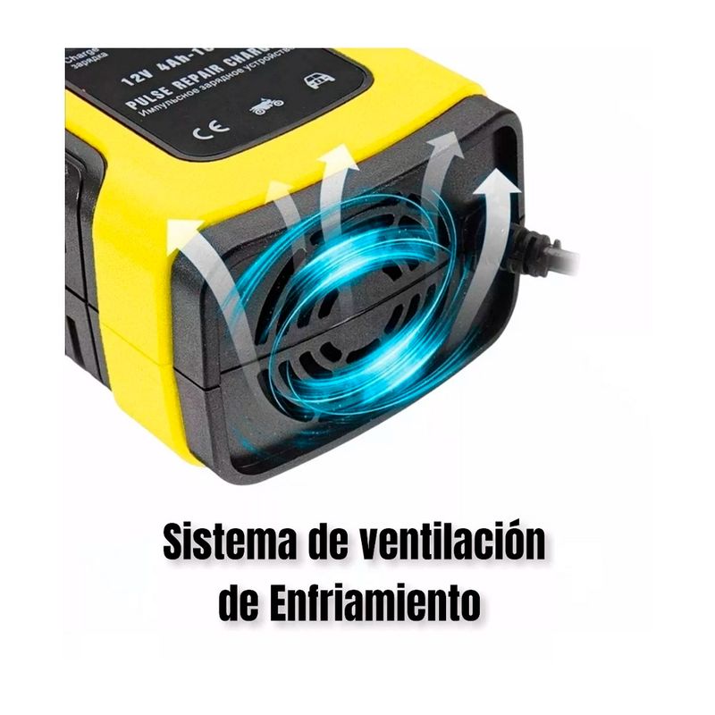 GENERICO - Cargador Batería Automóvil Moto 12v Inteligente Carga Rápida
