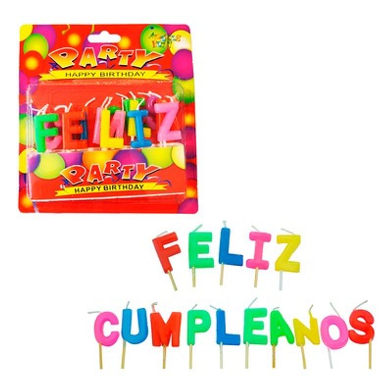 GENERICO - Velas Feliz Cumpleaños Colores Fiesta Vela Torta Pastel Even