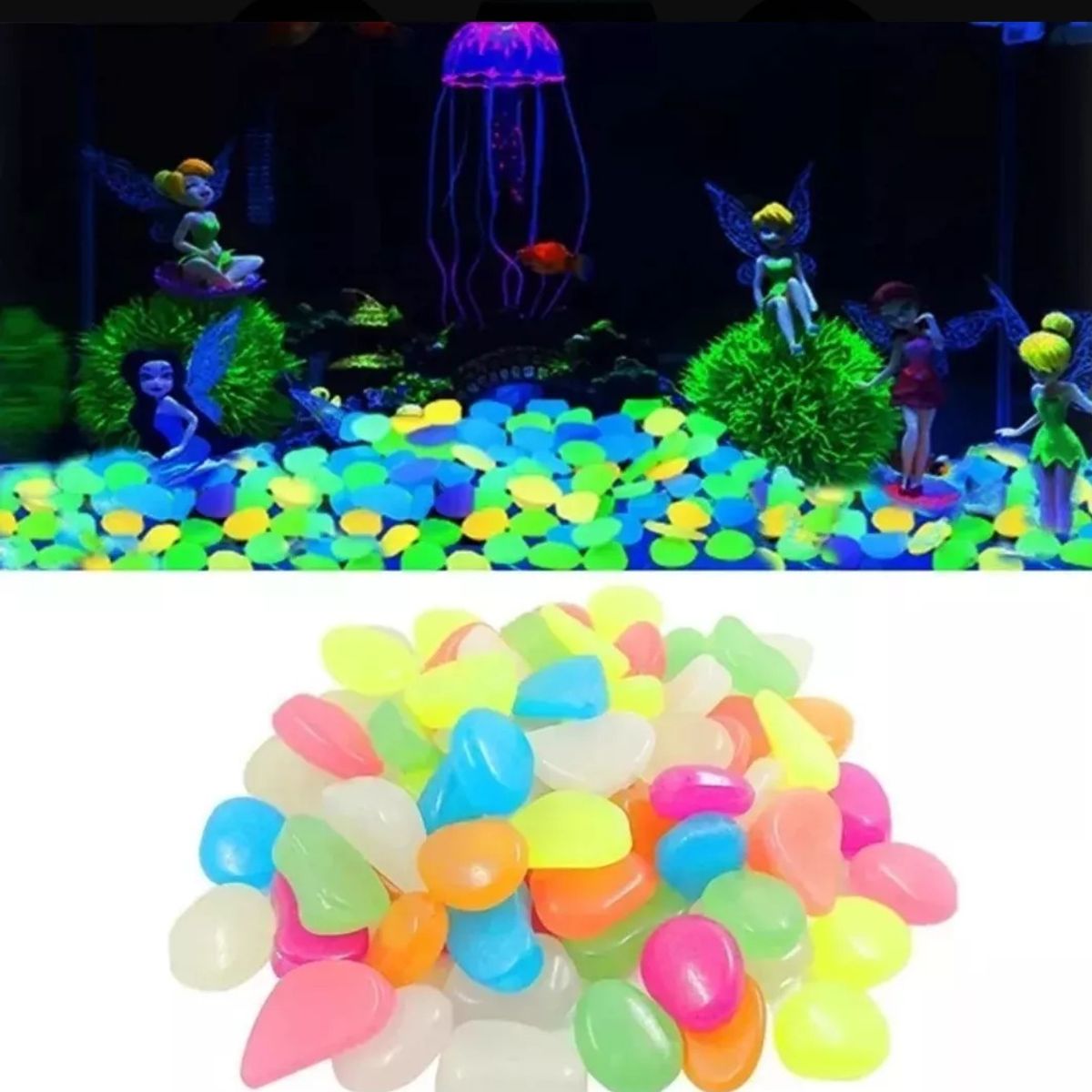 GENERICO - 100 Piezas Piedras Luminosas Flúor Decorativas Fotoluminicas