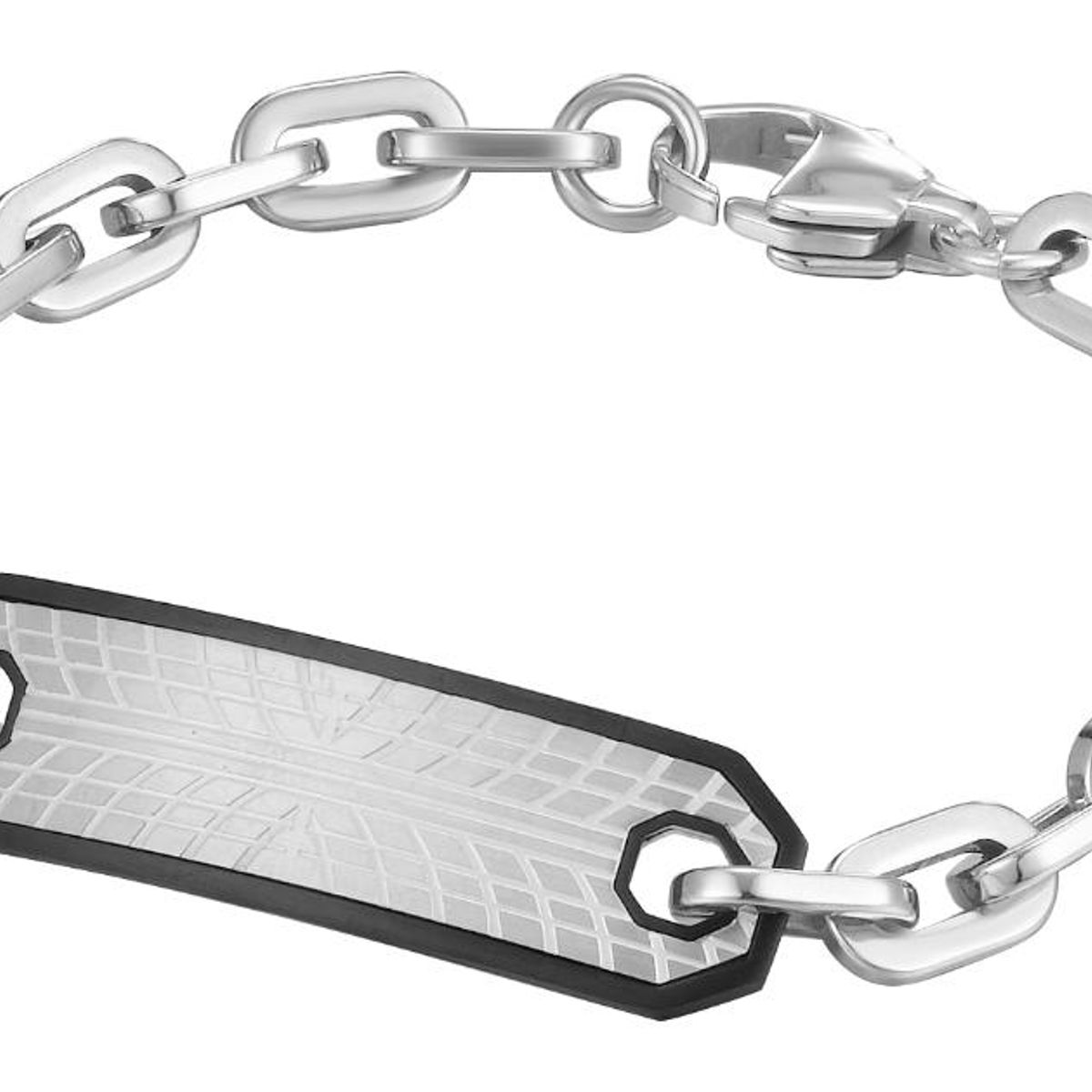 CAT - Pulsera de Hombre Cat J002B00121 Plateado-Negro - Gris