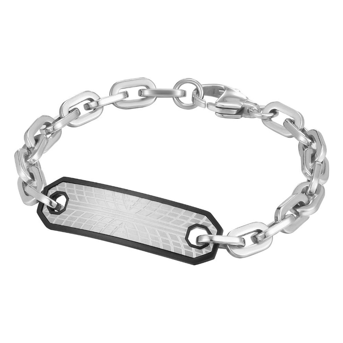 CAT - Pulsera de Hombre Cat J002B00121 Plateado-Negro - Gris