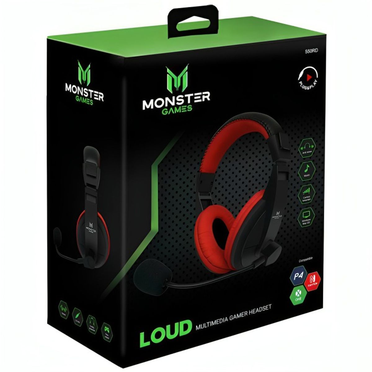 MONSTER - AUDIFONO GAMER MONSTER  RED