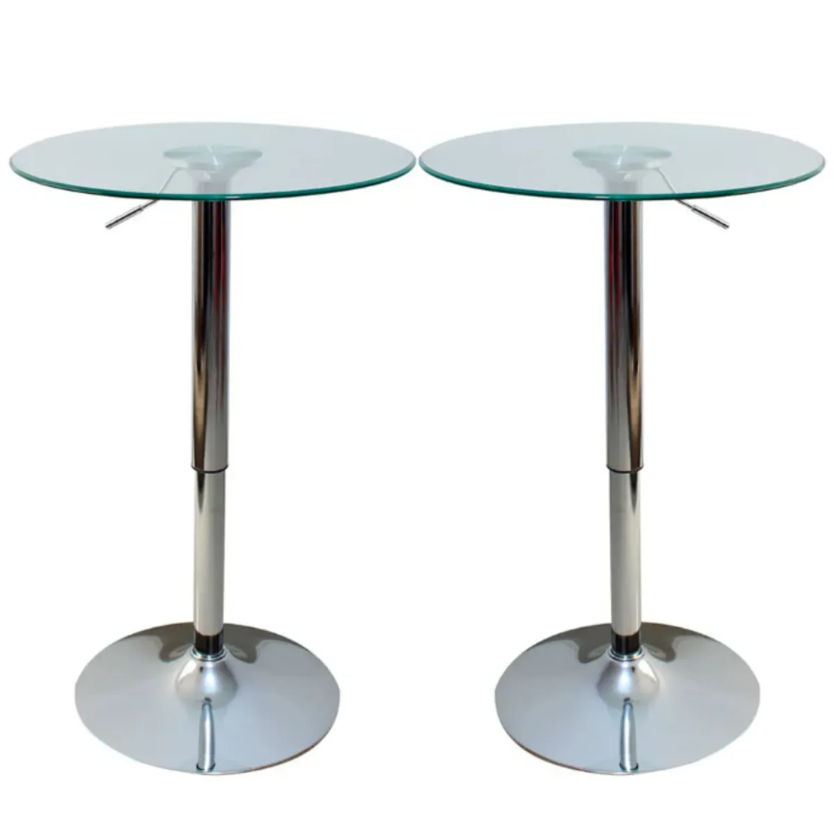 ARTIHOGAR - Pack 2 Mesas Bar Altura Regulable Vidrio Templado 60 Cm D