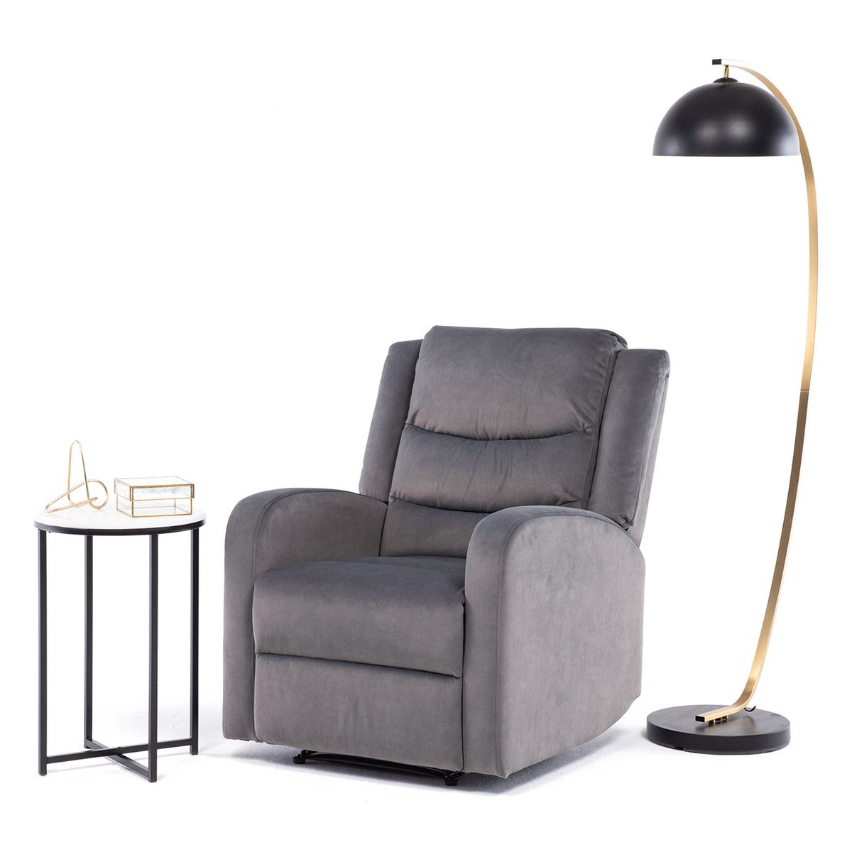 VYS SPA - BERGER RECLINABLE GREY CON VIBROMASAJE 4 PUNTOS.