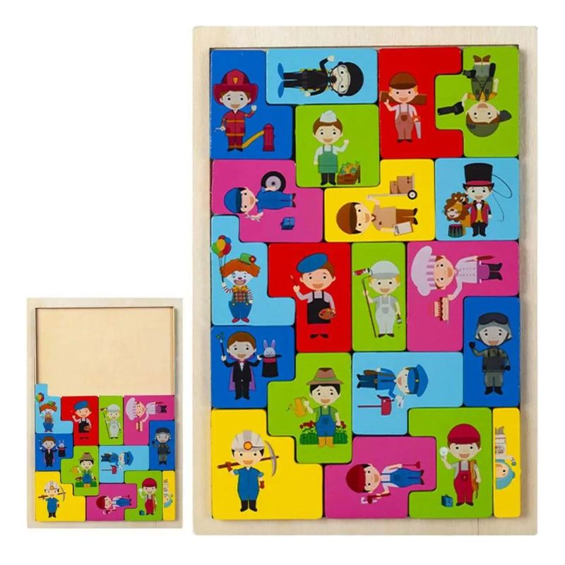 GENERICO - Tetris De Madera Juguete De Encaje Montessori