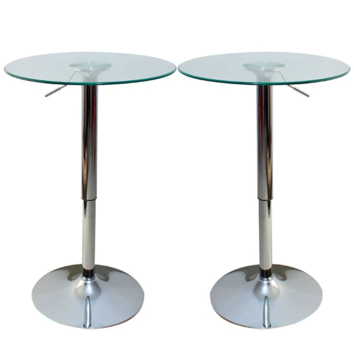 ARTIHOGAR - Pack 2 Mesas Bar Altura Regulable Vidrio Templado 70 Cm D