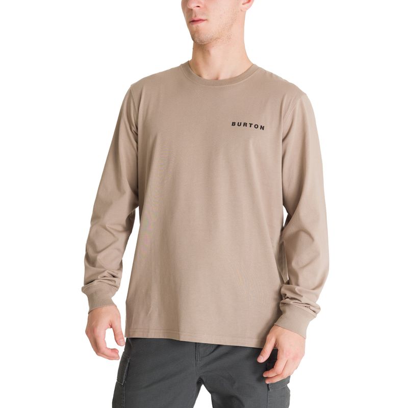 BURTON - Polera Manga Larga Hombre Mini Chest Logo Café Burton BURTON