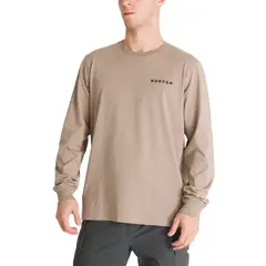 BURTON - Polera Manga Larga Hombre Mini Chest Logo Café
