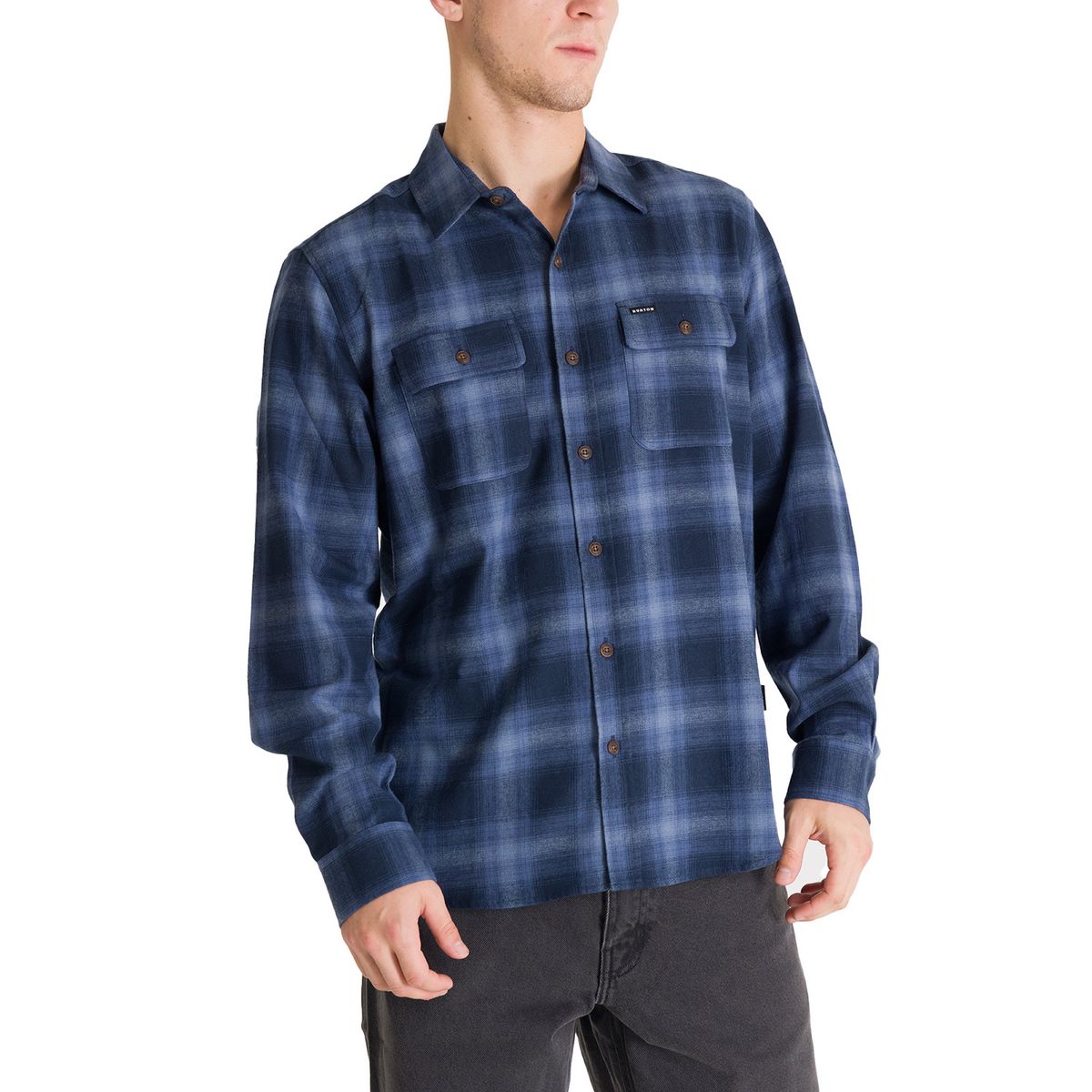 BURTON - Camisa Manga Larga Hombre Flannel Azul Oscuro BURTON