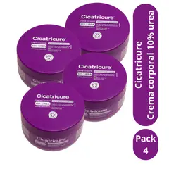 CICATRICURE - Pack 4 Crema Corporal 10% UREA Hipoalergénica 250g c/u
