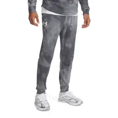 UNDER ARMOUR - Jogger Ua Rival Terry Printed Gris Para Hombre