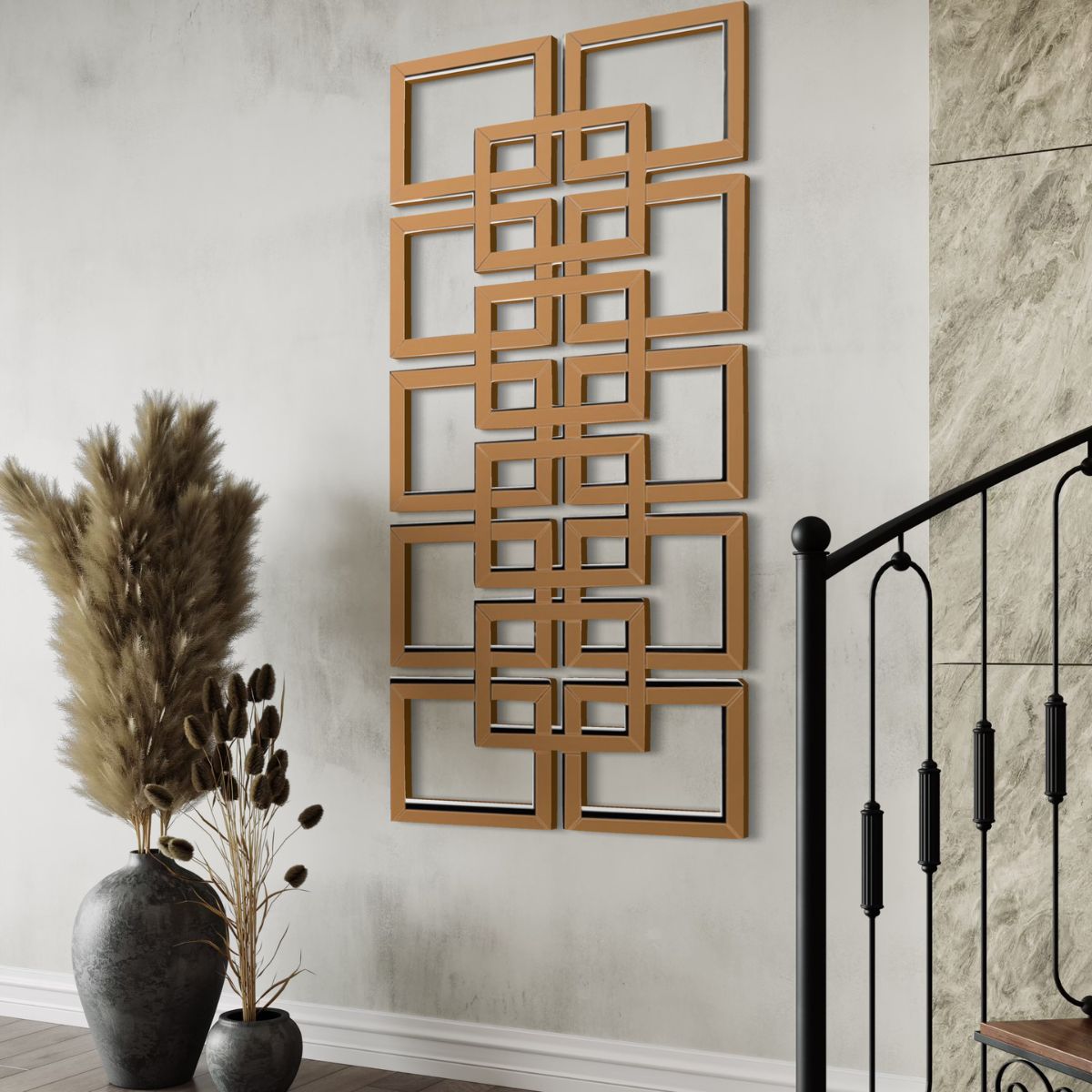 GENERICO - Espejo Decorativo Rectangular 80×160 Marco de Cuadros Espejados dorado