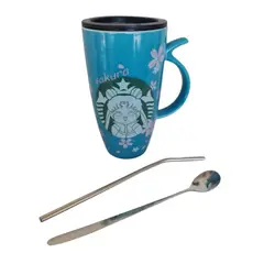 GENERICO - Tazon Con Bombilla Y Cuchara Sailor Moon Flor Sakura - Verde