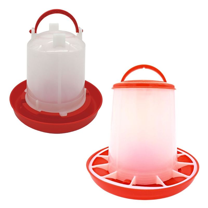 GENERICO - Pack Bebedero 750ml + comedero 6kg para Gallinas  Granjas