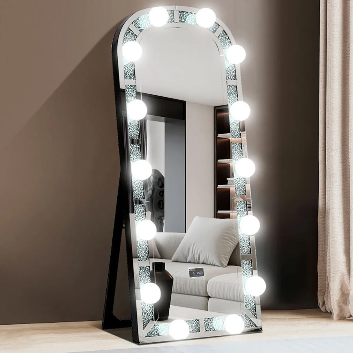 GENERICO - Espejo de Pie con Luces LED y Parlantes Bluetooth Integrados 80×175