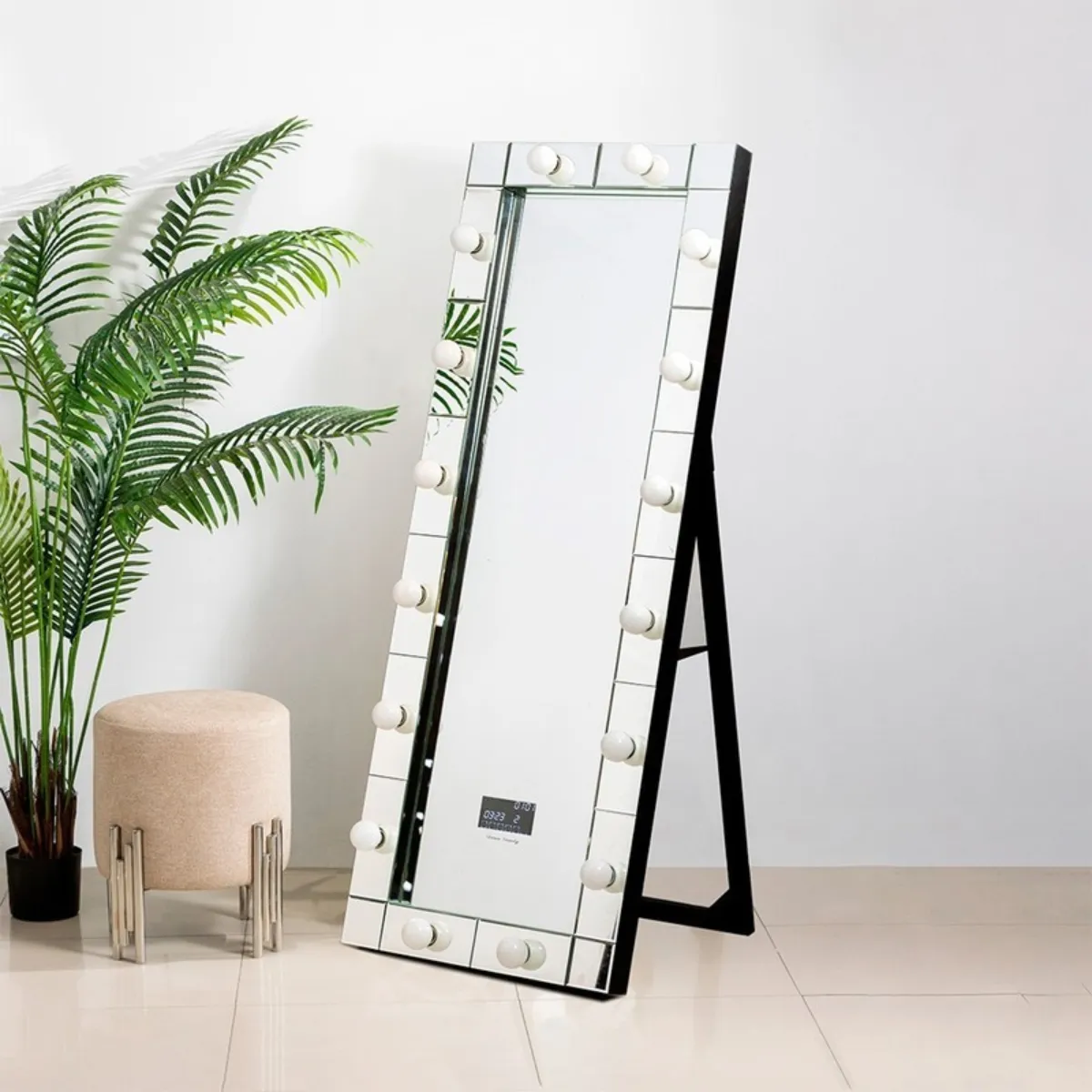 GENERICO - Espejo Rectangular de Pie con Luces LED y Parlantes Bluetooth 175×80