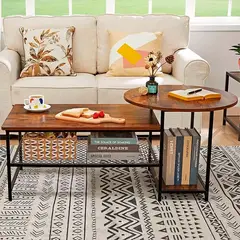 MOAD - Set de Mesas de Centro Industrial en MDF Diseño Dúo Modular