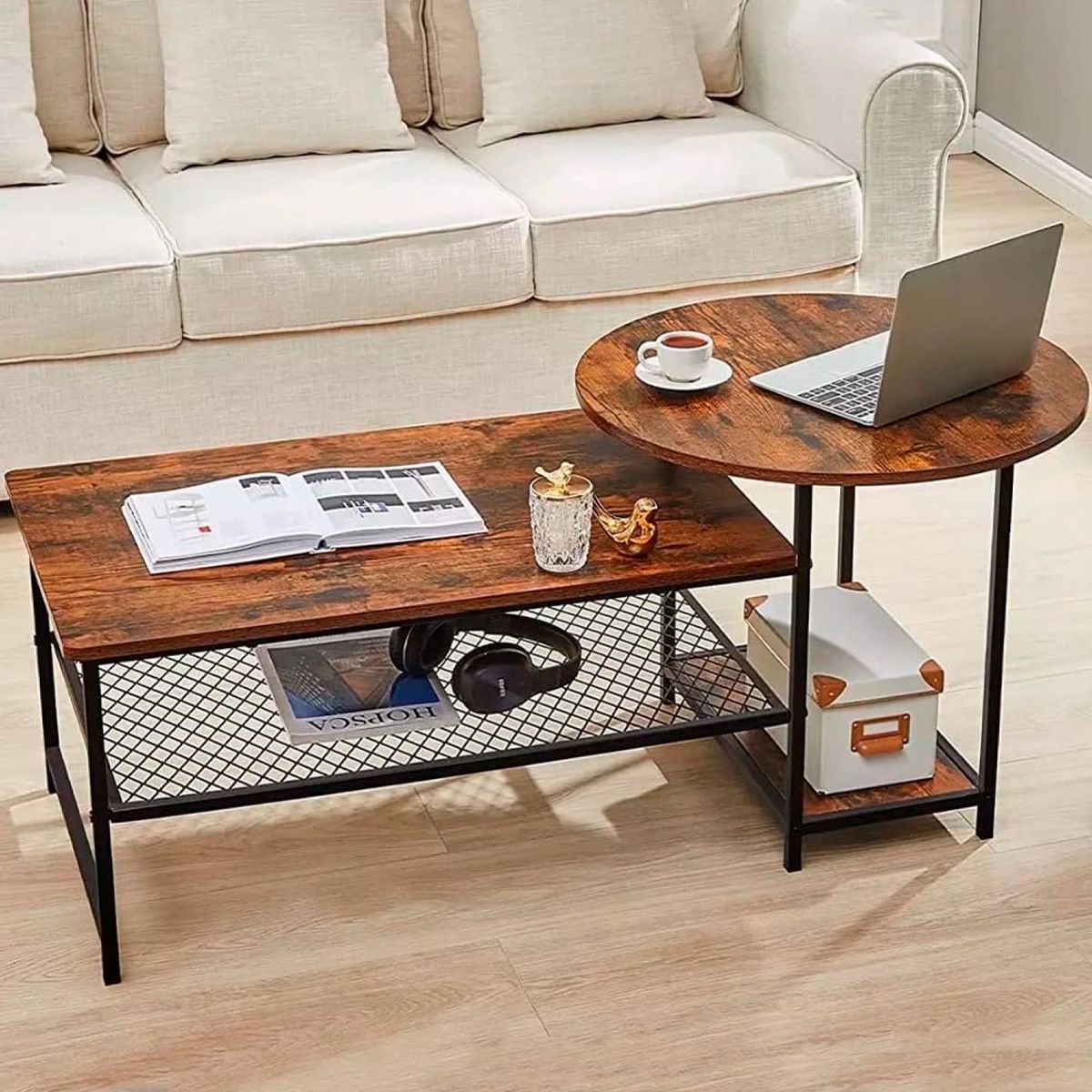 MOAD - Set de Mesas de Centro Industrial en MDF  Diseño Dúo Modular